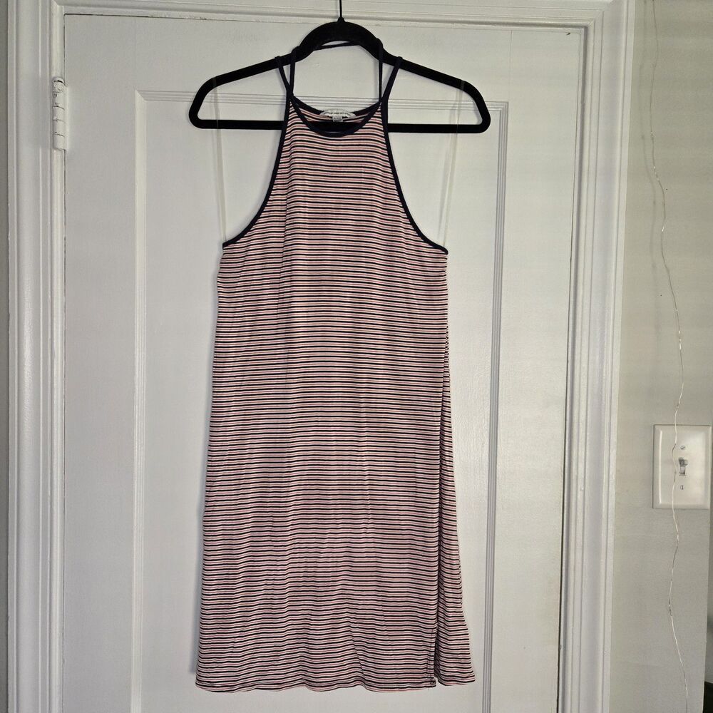 American Eagle Striped Tank Dress Womens Medium Navy White Red Sleeveless